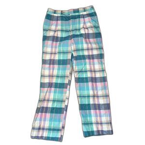VINTAGE Berle Plaid Pleated Pants 31x30 Mens Adjustable Waist Country Club Golf